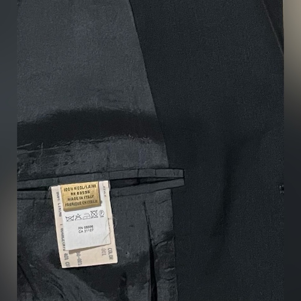 Donna Karan Men’s Wool Black Three Button Blazer Jacket Size:40 - Picture 7 of 11